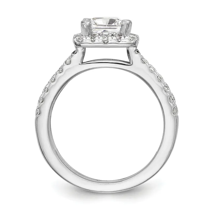 14K White Gold Diamond Princess CZ Cushion Halo Engagement Ring Goldiacom Rings