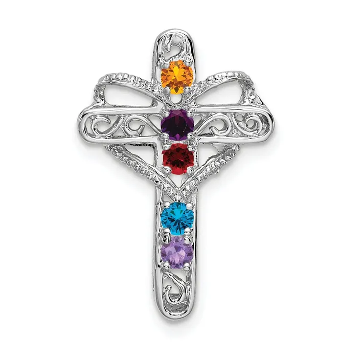 14k White Gold Genuine Mothers Cross Pendant Goldia Necklaces