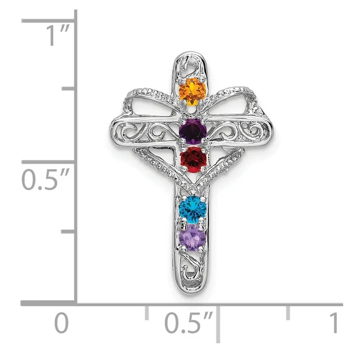 14k White Gold Genuine Mothers Cross Pendant Goldia Necklaces