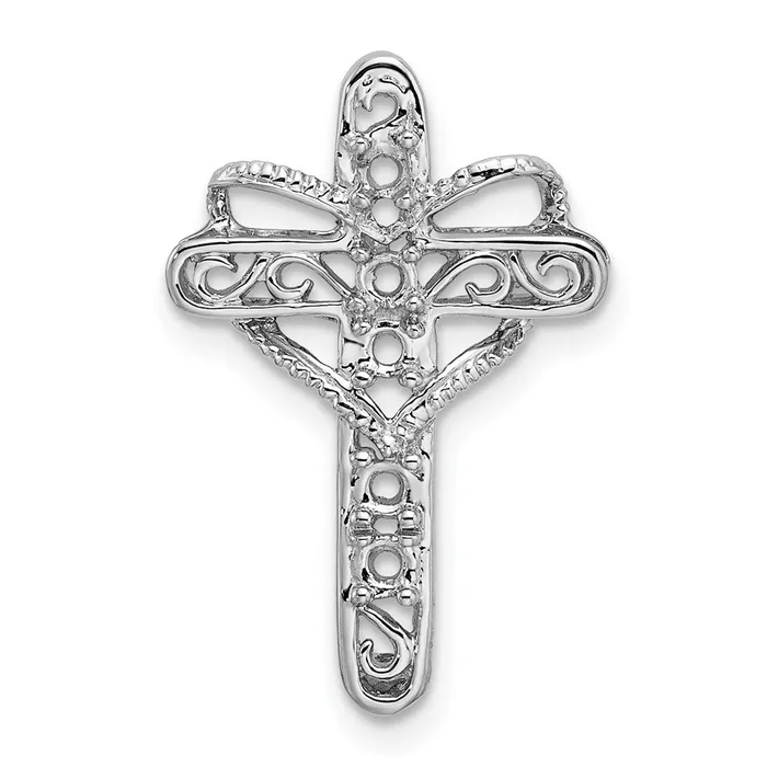 14k White Gold Genuine Mothers Cross Pendant Goldia Necklaces