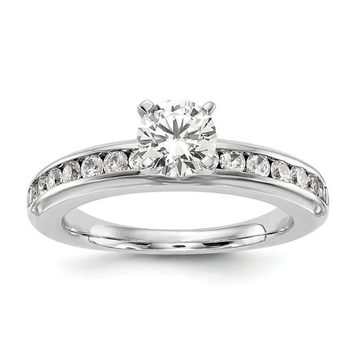 14K White Gold Lab Grown Diamond VSSI G Engagement Ring Goldia Rings
