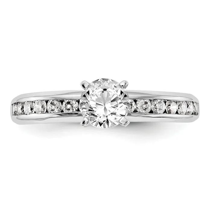 14K White Gold Lab Grown Diamond VSSI G Engagement Ring Goldia Rings