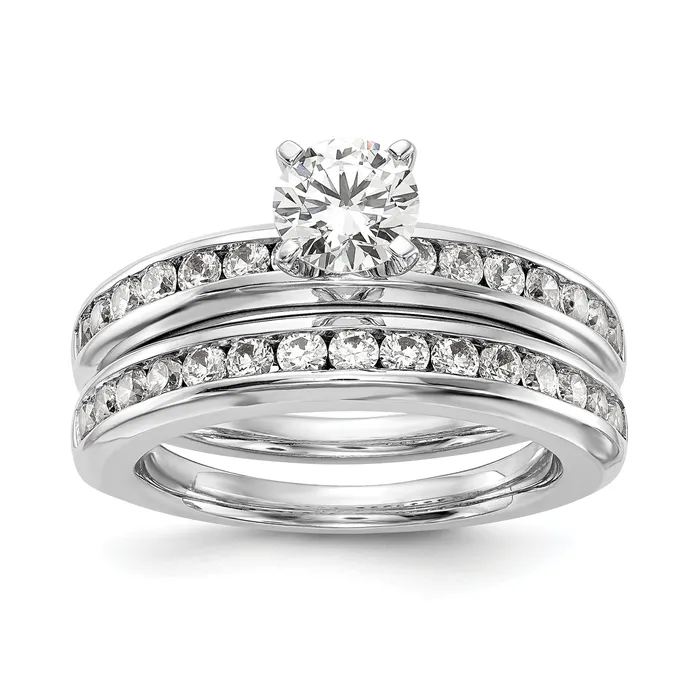 14K White Gold Lab Grown Diamond VSSI G Engagement Ring Goldia Rings