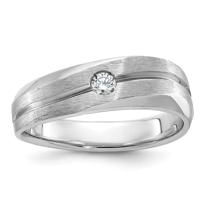 14k White Gold Mens Polished and Satin Diamond Ring Mounting Goldia Rings 14k White Gold Mens Polished and Satin Diamond Ring Mounting Goldia Rings