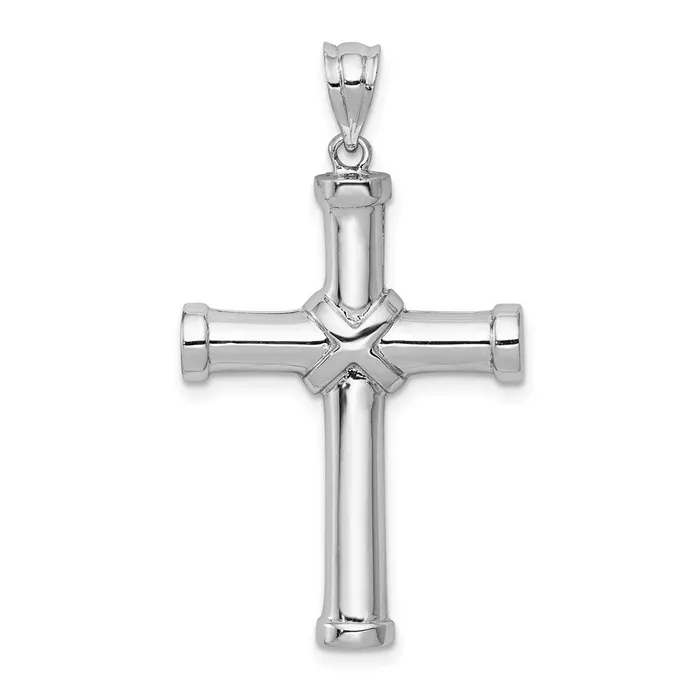 14k White Gold Polished Cross Pendant Goldia Necklaces
