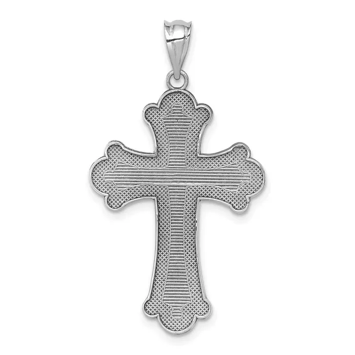 14k White Gold Polished Cross Pendant Goldia Necklaces