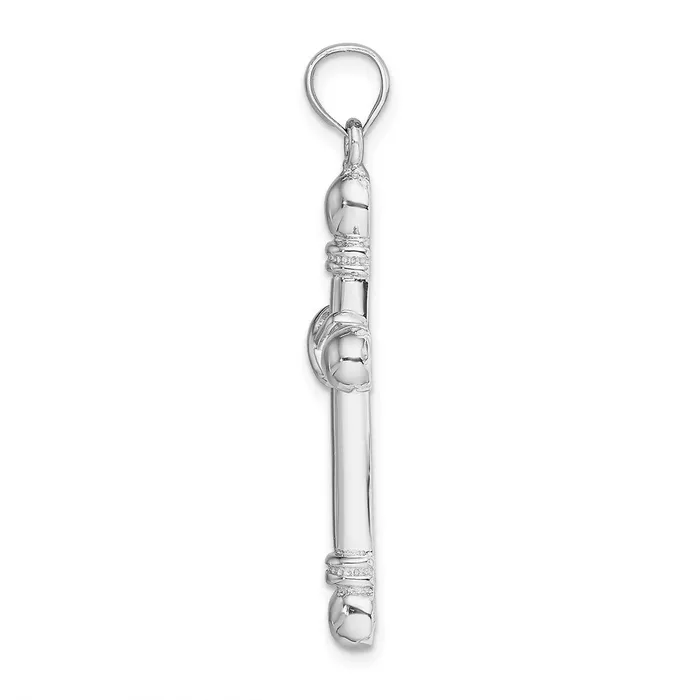 14k White Gold Polished Cylinder Cross Charm Goldia Charm Necklaces