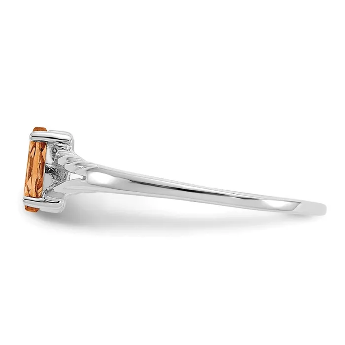14K White Gold Polished Geniune Citrine Birthstone Ring Goldia Rings