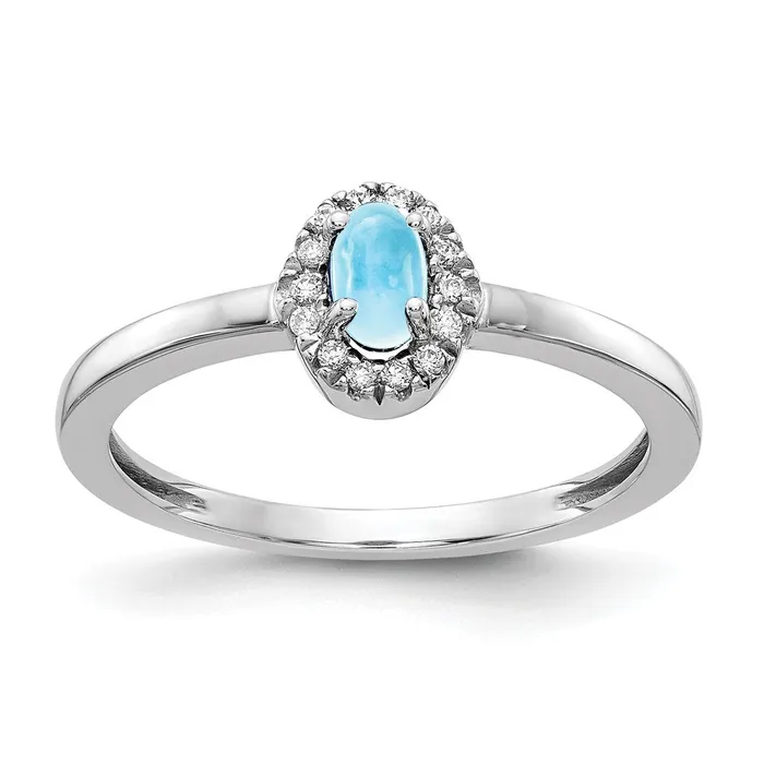 14k White Gold Real Diamond and Oval Cabochon Blue Topaz Ring Goldiacom Rings 14k White Gold Real Diamond and Oval Cabochon Blue Topaz Ring Goldiacom Rings
