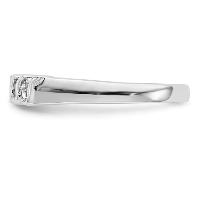 14K White Gold Real Diamond Band goldiaca Rings