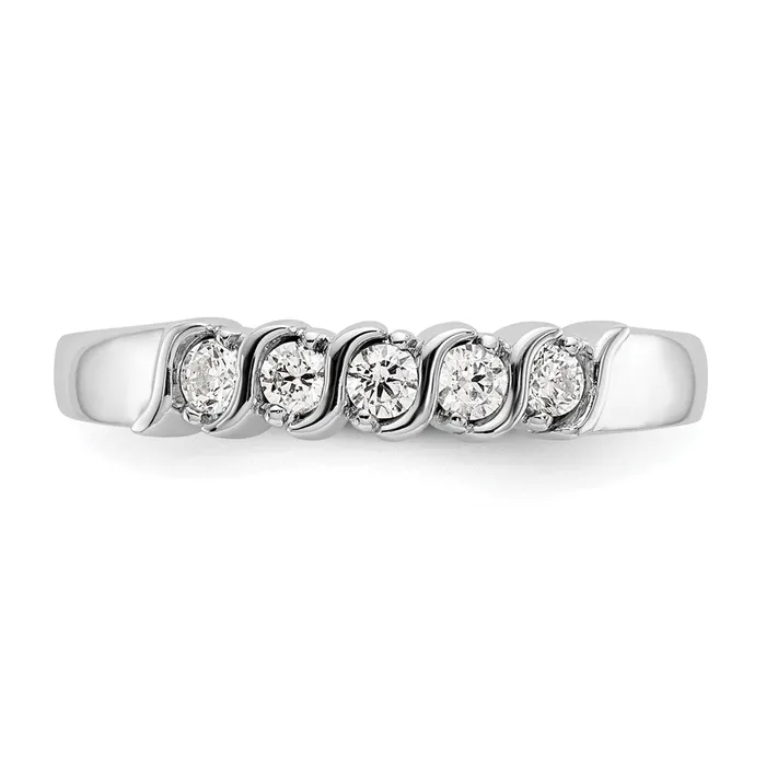 14K White Gold Real Diamond Band goldiaca Rings