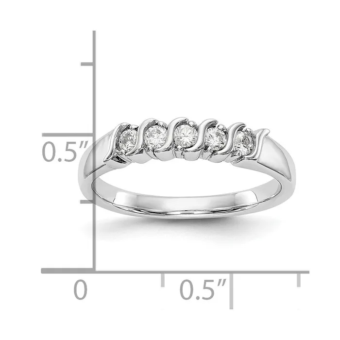 14K White Gold Real Diamond Band goldiaca Rings