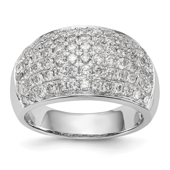 14K White Gold Real Diamond Band Goldia Rings