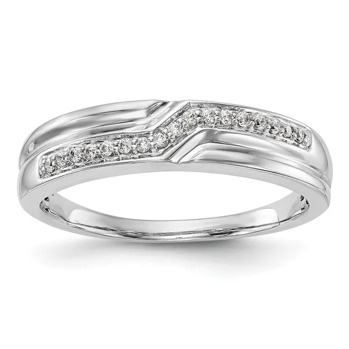 14K White Gold Real Diamond Mens Band Goldiacom Rings