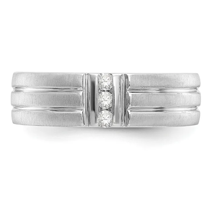 14K White Gold Real Diamond Mens Band Goldiacom Rings