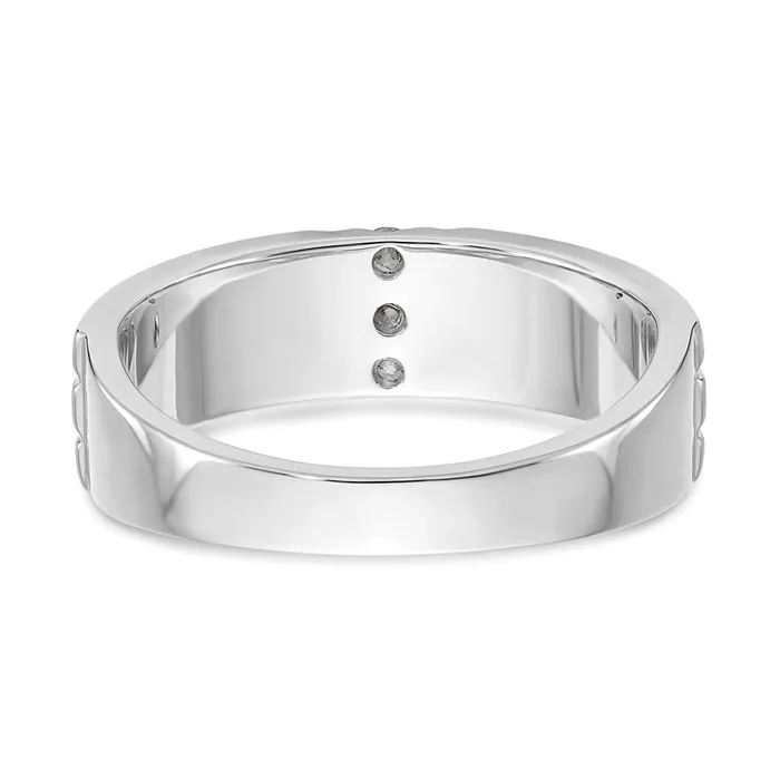 14K White Gold Real Diamond Mens Band Goldiacom Rings
