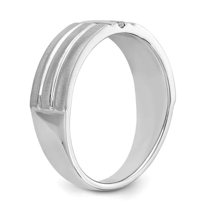14K White Gold Real Diamond Mens Band Goldiacom Rings
