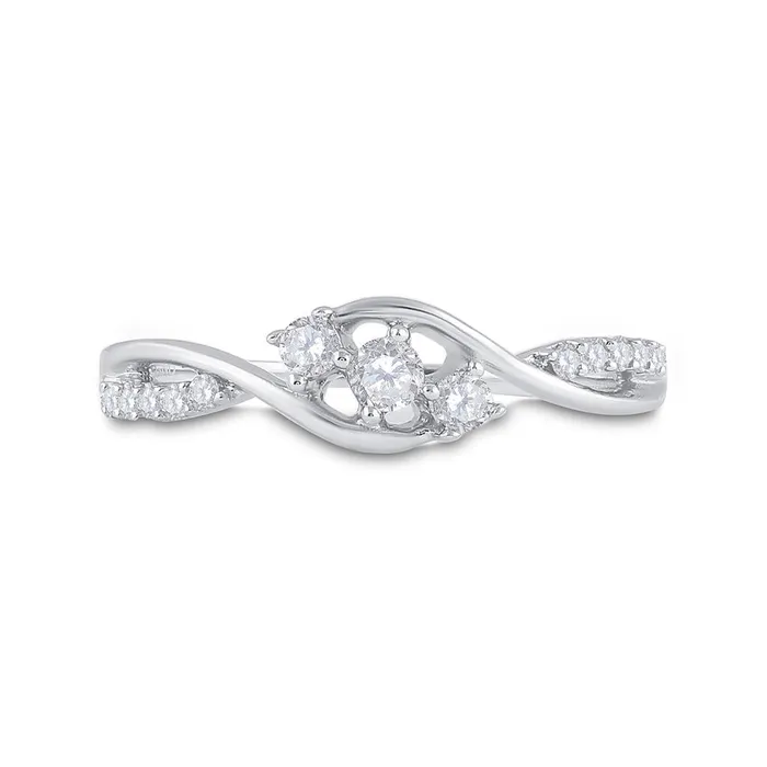 14k White Gold Round Diamond 3stone Promise Ring 15 Cttw gndatlanta Rings 14k White Gold Round Diamond 3stone Promise Ring 15 Cttw gndatlanta Rings