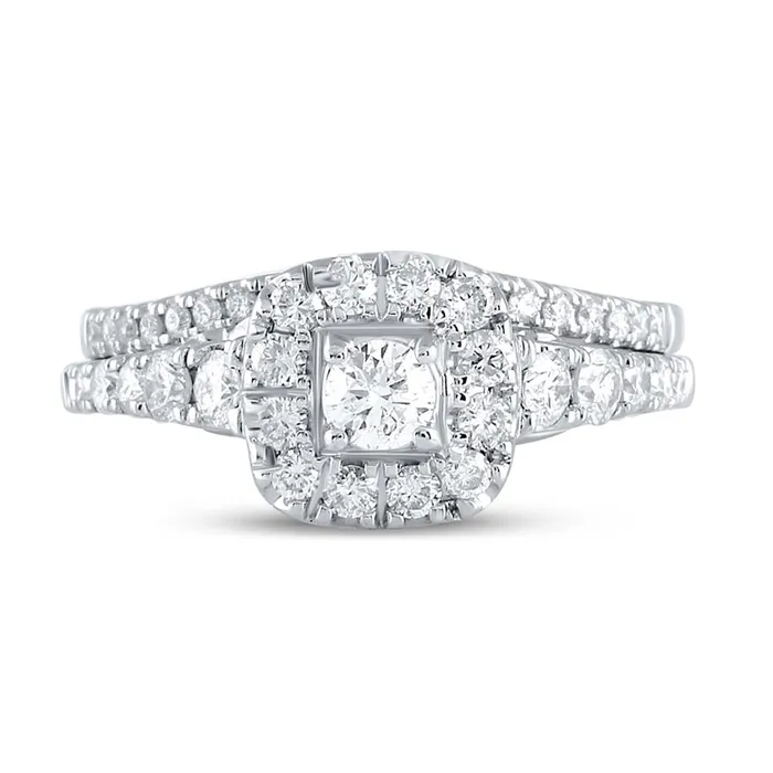 14k White Gold Round Diamond Bridal Wedding Ring Set 1 Cttw Certified gndatlanta Rings 14k White Gold Round Diamond Bridal Wedding Ring Set 1 Cttw Certified gndatlanta Rings