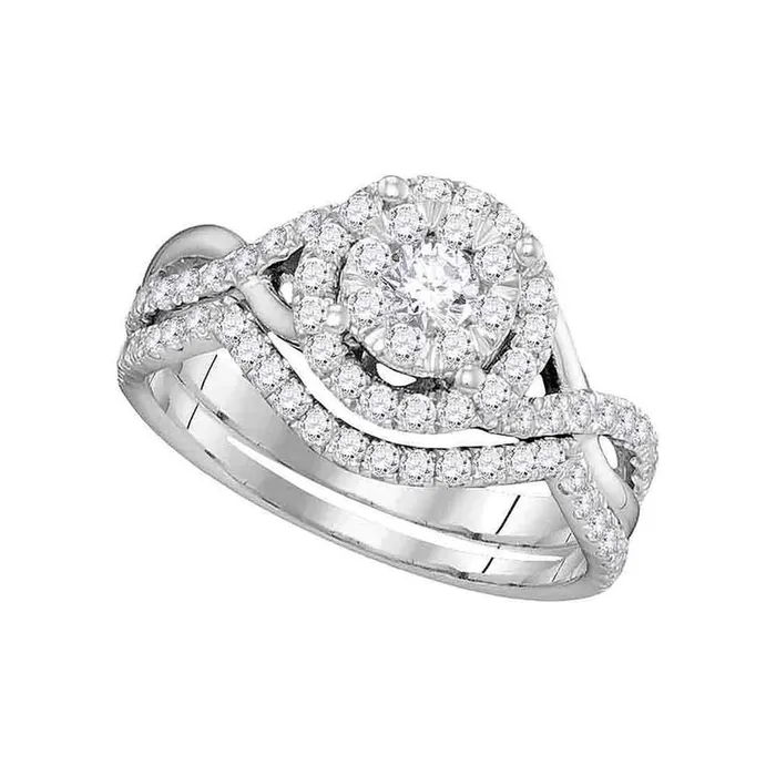 14k White Gold Round Diamond Bridal Wedding Ring Set 78 Cttw gndatlanta Rings 14k White Gold Round Diamond Bridal Wedding Ring Set 78 Cttw gndatlanta Rings