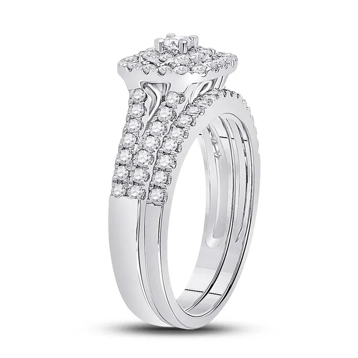 14k White Gold Round Diamond Bridal Wedding Ring Set 78 Cttw gndatlanta Rings