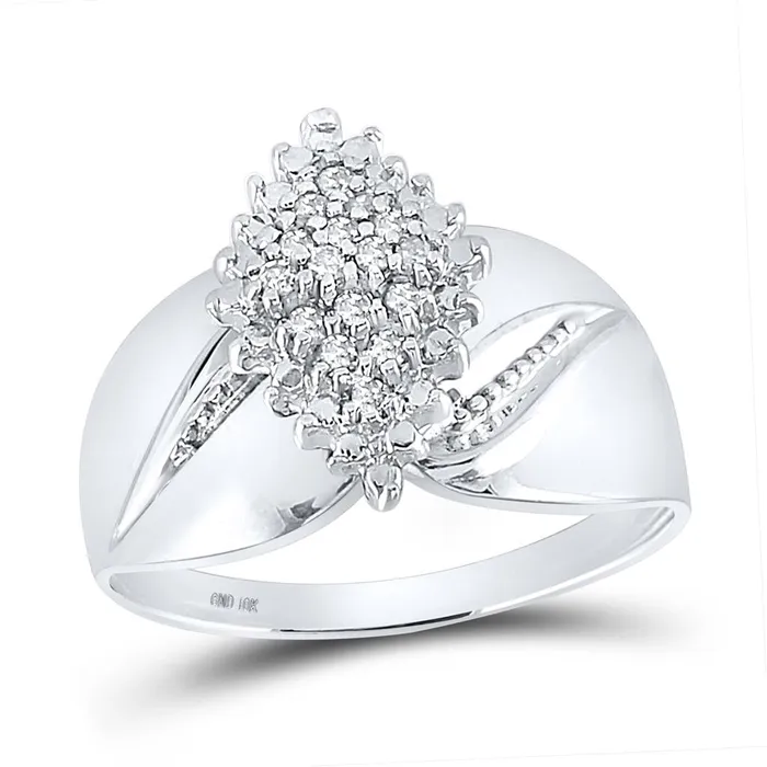 14k White Gold Round Diamond Cluster Ring 18 Cttw gndatlanta Rings