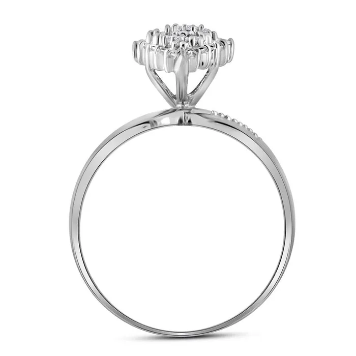 14k White Gold Round Diamond Cluster Ring 18 Cttw gndatlanta Rings