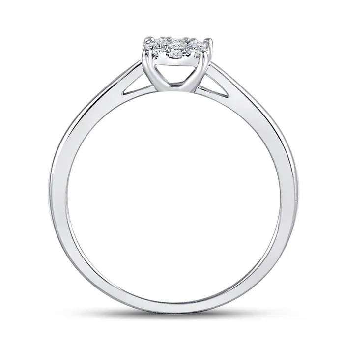 14k White Gold Round Diamond Cluster Ring 18 Cttw gndatlanta Rings