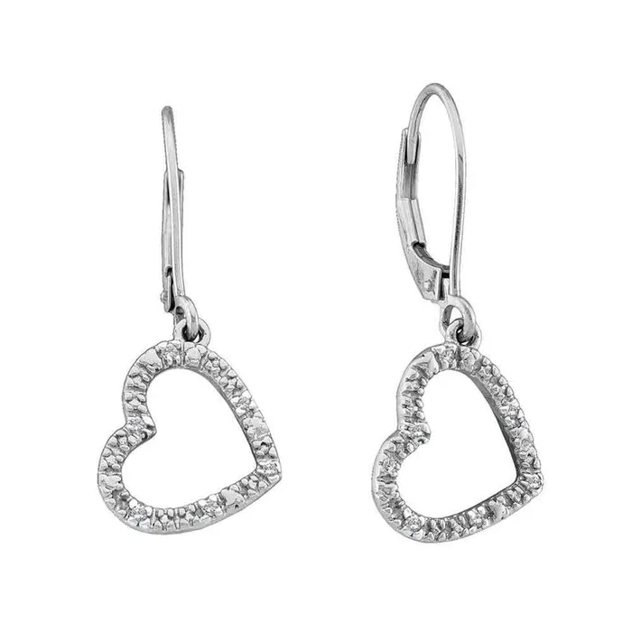 14k White Gold Round Diamond Heart Dangle Earrings 120 Cttw gndatlanta Earrings 14k White Gold Round Diamond Heart Dangle Earrings 120 Cttw gndatlanta Earrings