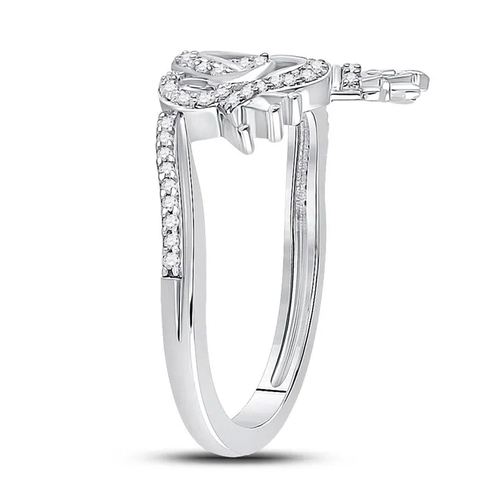 14k White Gold Round Diamond King Queen Heart Ring 16 Cttw gndatlanta Rings
