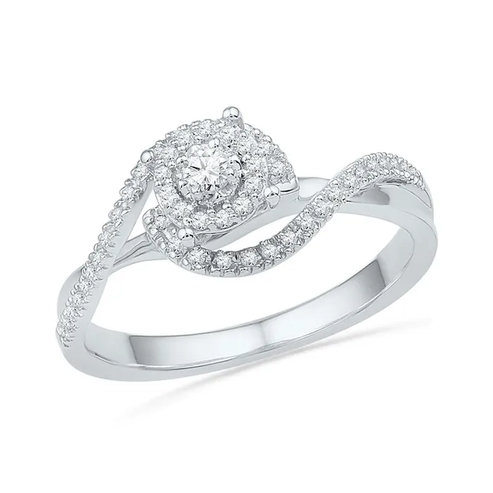 14k White Gold Round Diamond Solitaire Swirl Bridal Engagement Ring 15 Cttw gndatlanta Rings 14k White Gold Round Diamond Solitaire Swirl Bridal Engagement Ring 15 Cttw gndatlanta Rings