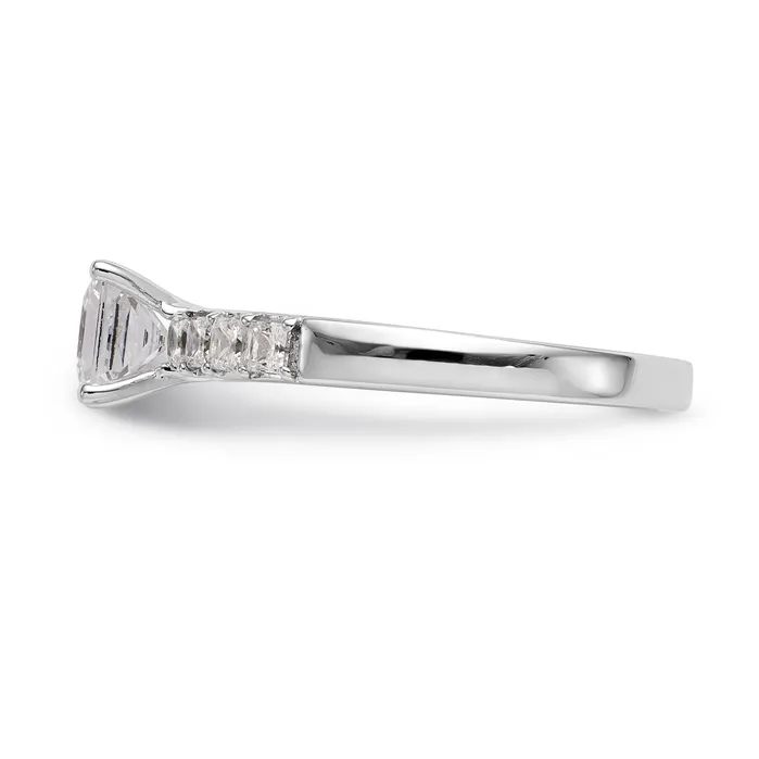 14K White Gold Simulated Diamond Engagement Ring Goldiacom Rings