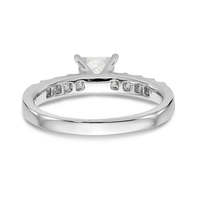 14K White Gold Simulated Diamond Engagement Ring Goldiacom Rings