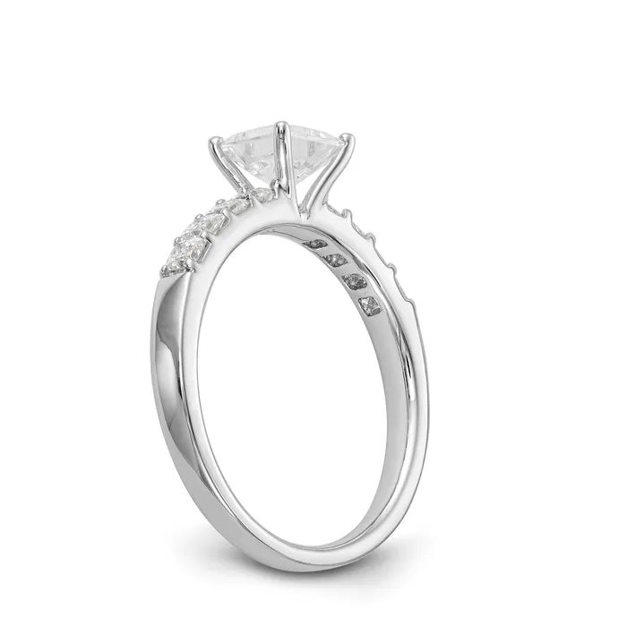 14K White Gold Simulated Diamond Engagement Ring Goldiacom Rings