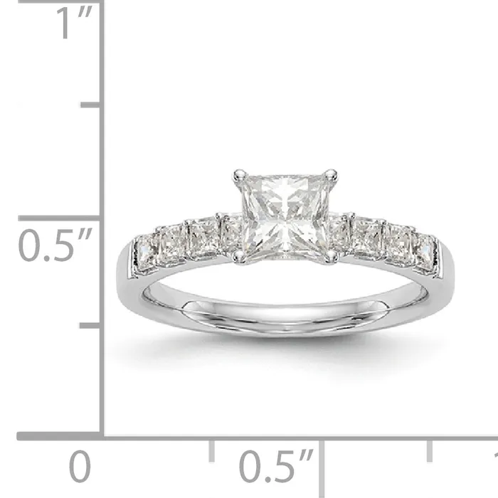 14K White Gold Simulated Diamond Engagement Ring Goldiacom Rings