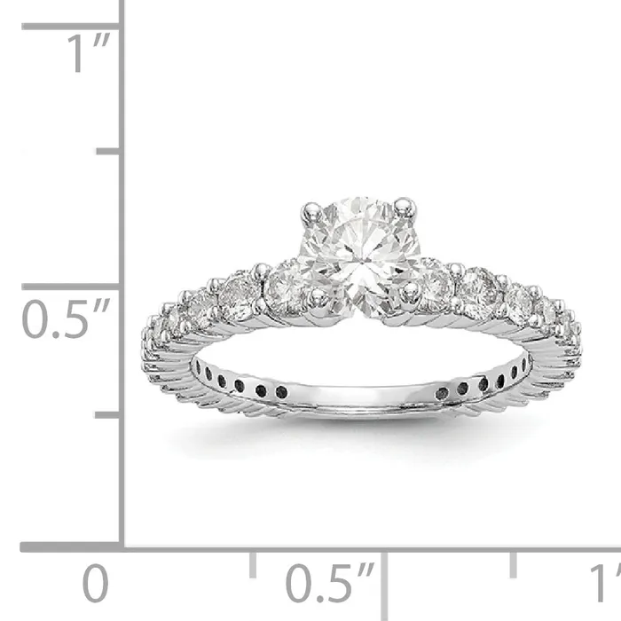 14K White Gold Simulated Diamond Engagement Ring Goldiacom Rings