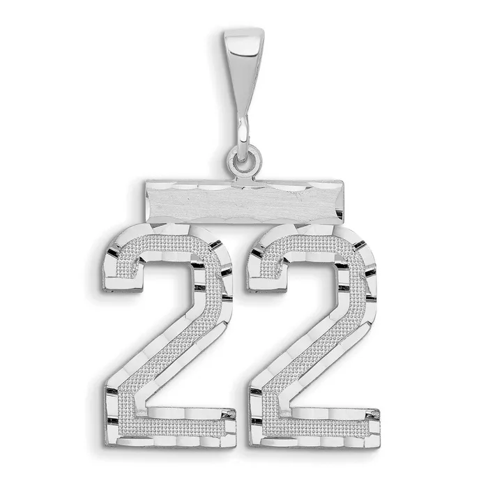 14k White Goldw Small Brushed Diamondcut Number 22 Charm Goldia Charm Necklaces 14k White Goldw Small Brushed Diamondcut Number 22 Charm Goldia Charm Necklaces