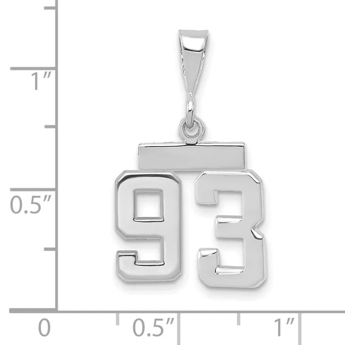 14k White Goldw Small Polished Number 93 Charm Goldia Charm Necklaces