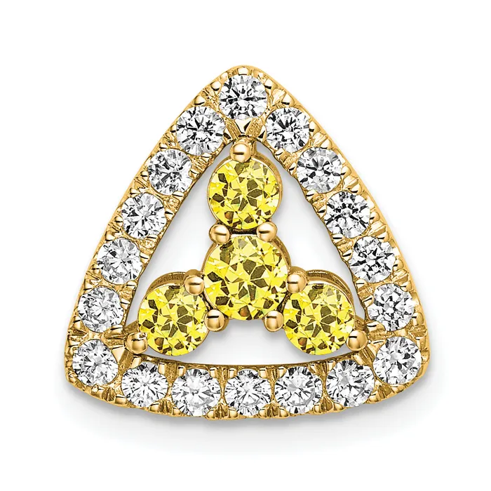 14k Yellow Gold 12 Ct Lab Grown Diamond VSSI G and Lab Created Sapphire Triangle Chain Slide Pendant Goldia Necklaces 14k Yellow Gold 12 Ct Lab Grown Diamond VSSI G and Lab Created Sapphire Triangle Chain Slide Pendant Goldia Necklaces
