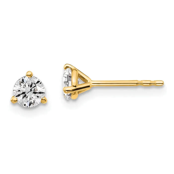 14k Yellow Gold 12 ctw Certified Lab Grown Diamond VSSI G Round 3 Prong Heavy Wt Stud Earrings Goldia Earrings 14k Yellow Gold 12 ctw Certified Lab Grown Diamond VSSI G Round 3 Prong Heavy Wt Stud Earrings Goldia Earrings