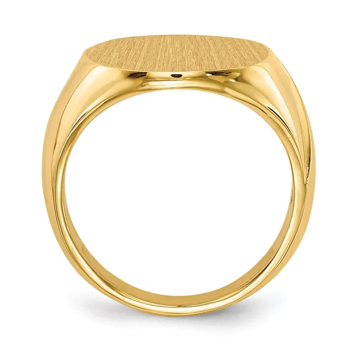 14K Yellow Gold 160x160mm Closed Back Mens Signet Ring Goldia Rings