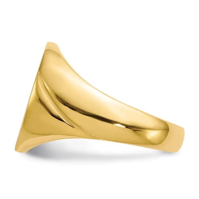 14K Yellow Gold 160x160mm Closed Back Mens Signet Ring Goldia Rings