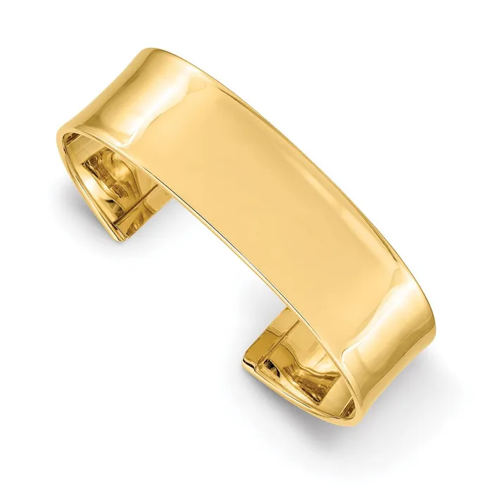 14k Yellow Gold 185mm Polished Cuff Bangle Goldia PreStyled Sets