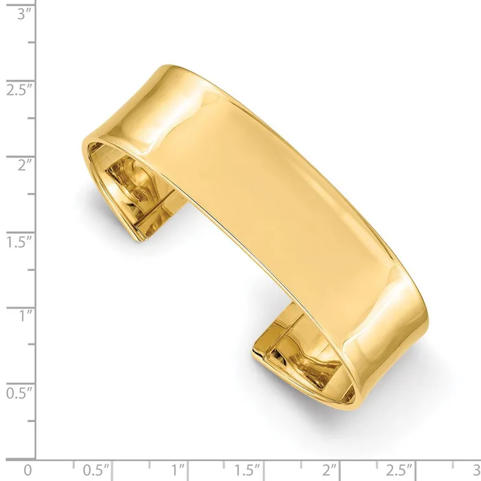 14k Yellow Gold 185mm Polished Cuff Bangle Goldia PreStyled Sets
