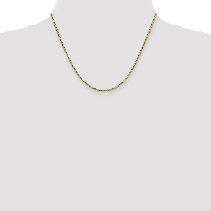 14K Yellow Gold 18 inch 175mm SemiSolid Round Box with Lobster Clasp Chain Necklace MDS Necklaces 14K Yellow Gold 18 inch 175mm SemiSolid Round Box with Lobster Clasp Chain Necklace MDS Necklaces