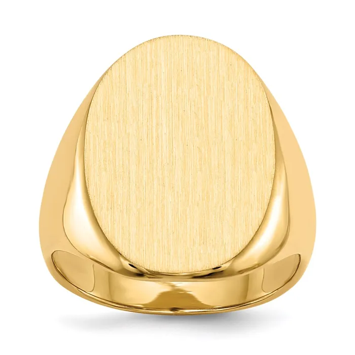 14K Yellow Gold 215x160mm Closed Back Mens Signet Ring Goldia Rings