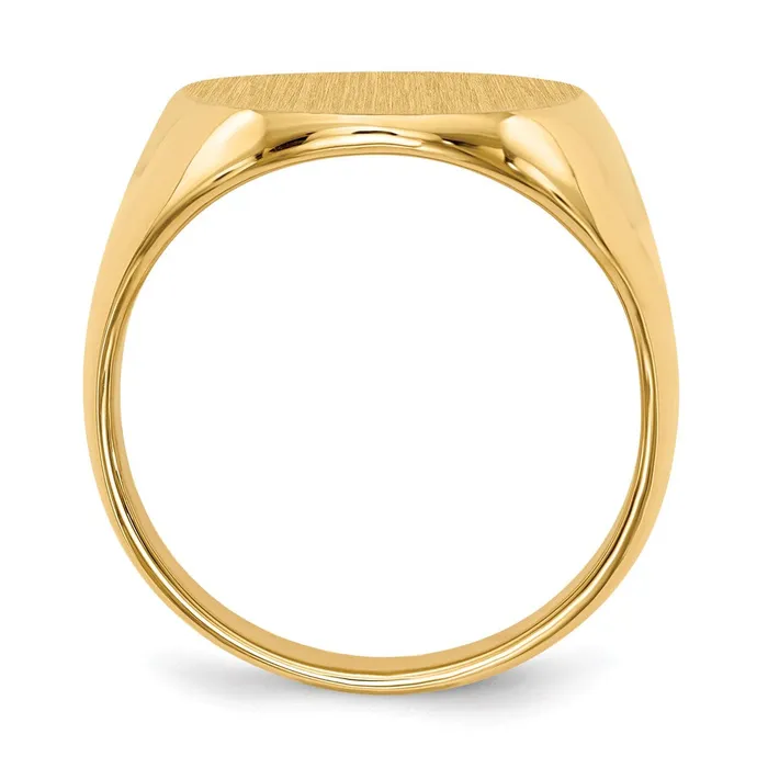 14K Yellow Gold 215x160mm Closed Back Mens Signet Ring Goldia Rings