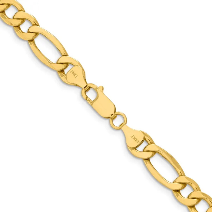 14K Yellow Gold 24 inch 85mm SemiSolid Figaro with Lobster Clasp Chain Necklace MDS Necklaces 14K Yellow Gold 24 inch 85mm SemiSolid Figaro with Lobster Clasp Chain Necklace MDS Necklaces