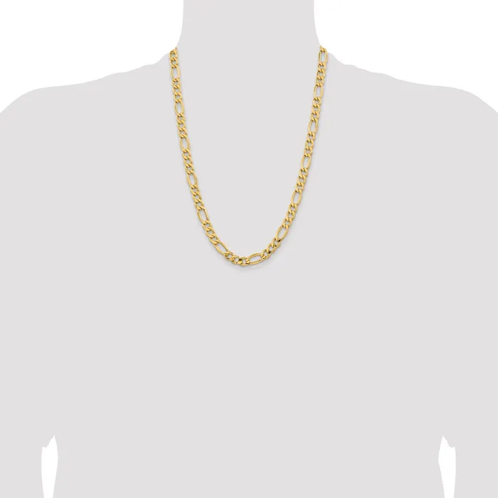 14K Yellow Gold 24 inch 85mm SemiSolid Figaro with Lobster Clasp Chain Necklace MDS Necklaces 14K Yellow Gold 24 inch 85mm SemiSolid Figaro with Lobster Clasp Chain Necklace MDS Necklaces
