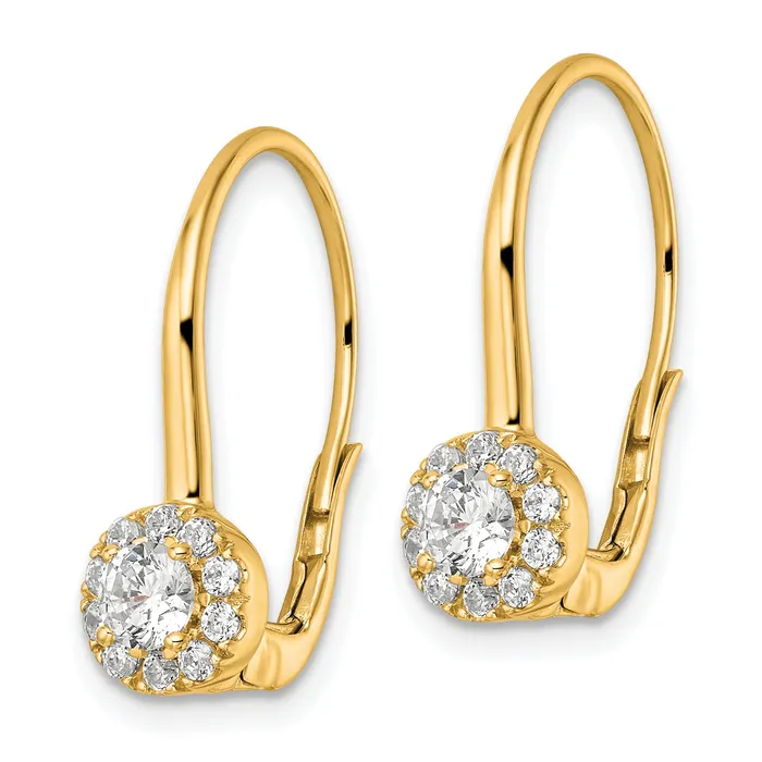 14k Yellow Gold 34 Ct Lab Grown Diamond VSSI G Drop Leverback Earrings Goldia Earrings